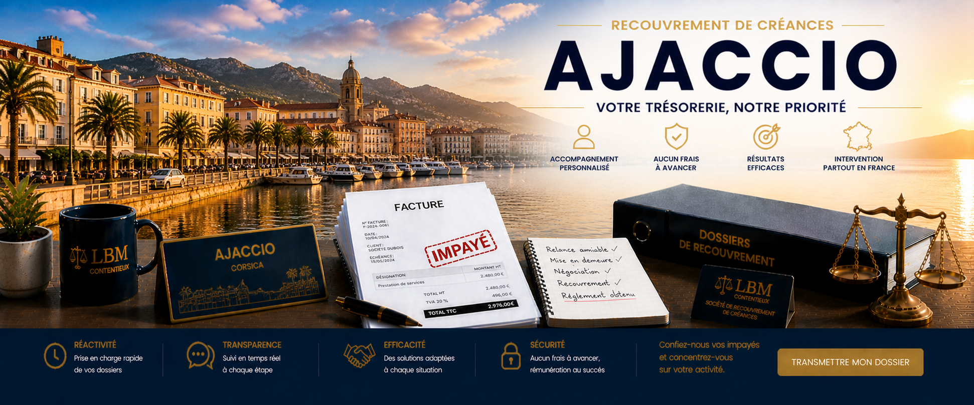 recouvrement de créances Ajaccio facture impayée entreprise