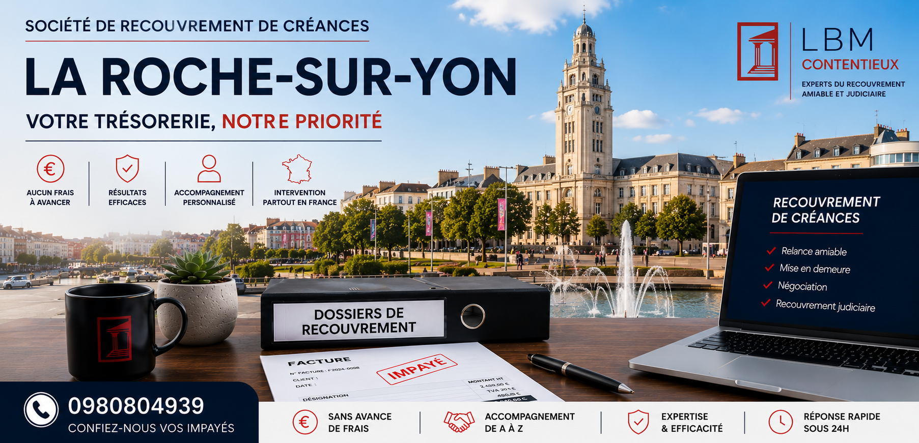 recouvrement de créances La Roche-sur-Yon Vendée facture impayée entreprise