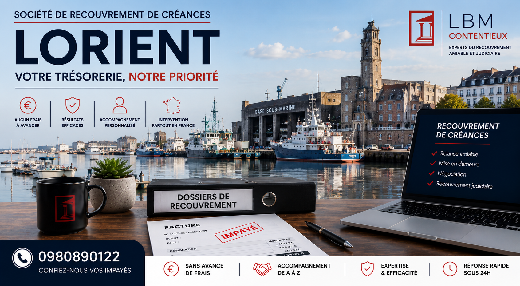 recouvrement de créances Lorient Morbihan facture impayée entreprise