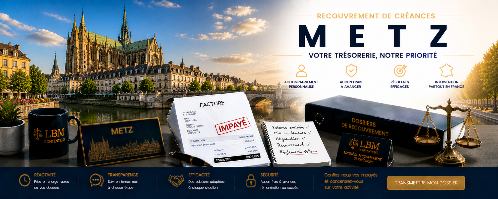 recouvrement de créances Metz Moselle facture impayée entreprise