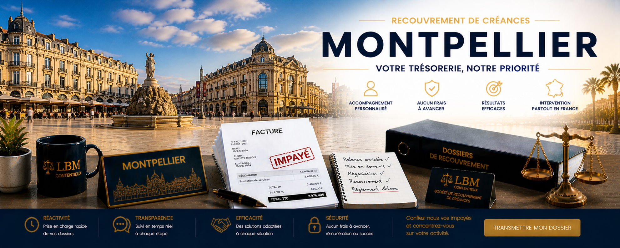 recouvrement de créances Montpellier facture impayée entreprise