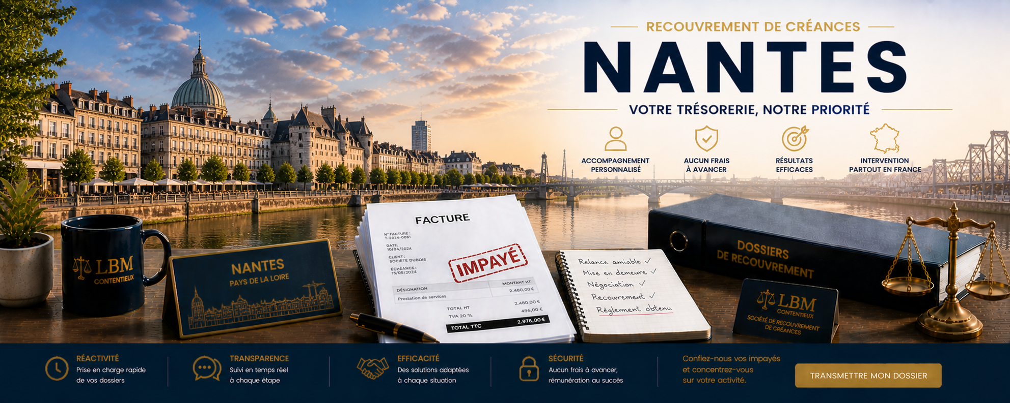 recouvrement de créances Nantes facture impayée entreprise