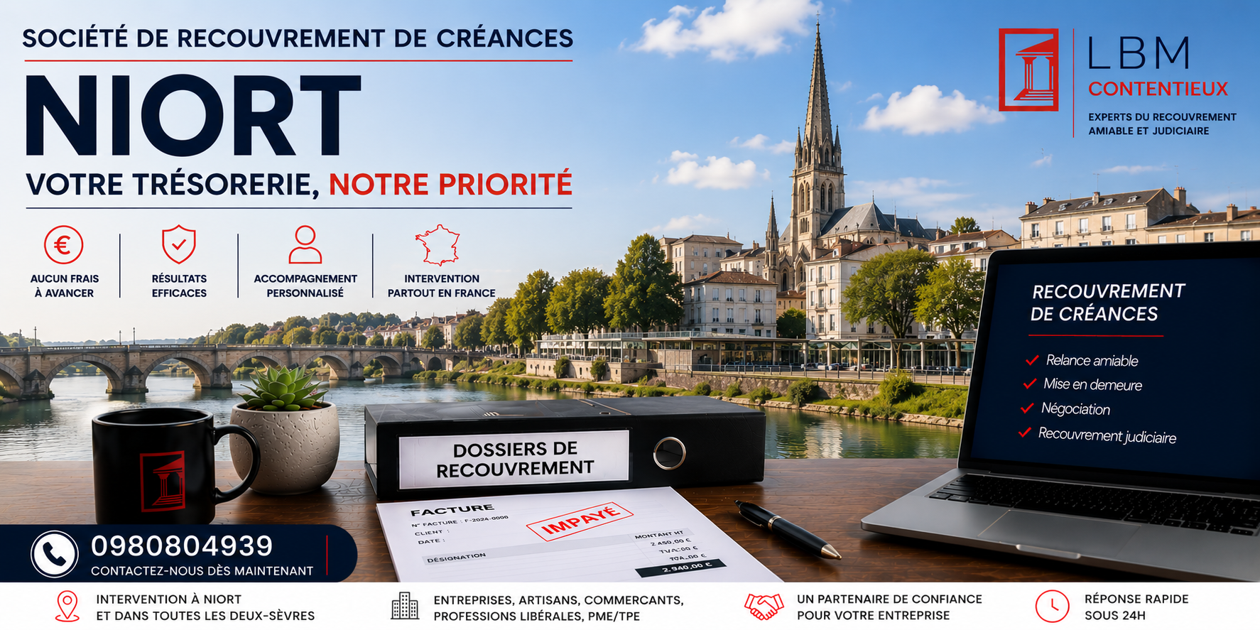 recouvrement de créances Niort Deux Sevres facture impayée entreprise