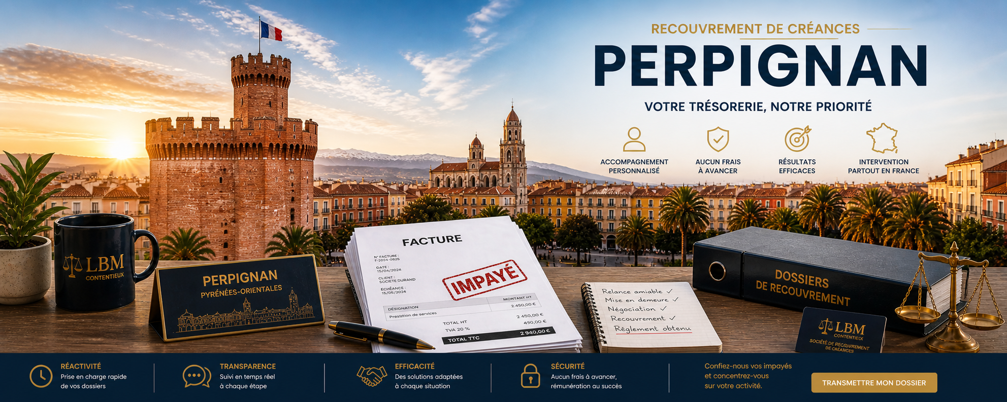 recouvrement de créances Perpignan Pyrénées-Orientales facture impayée entreprise