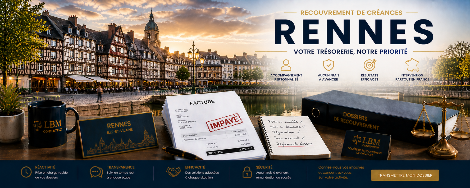 recouvrement de créances Rennes facture impayée entreprise