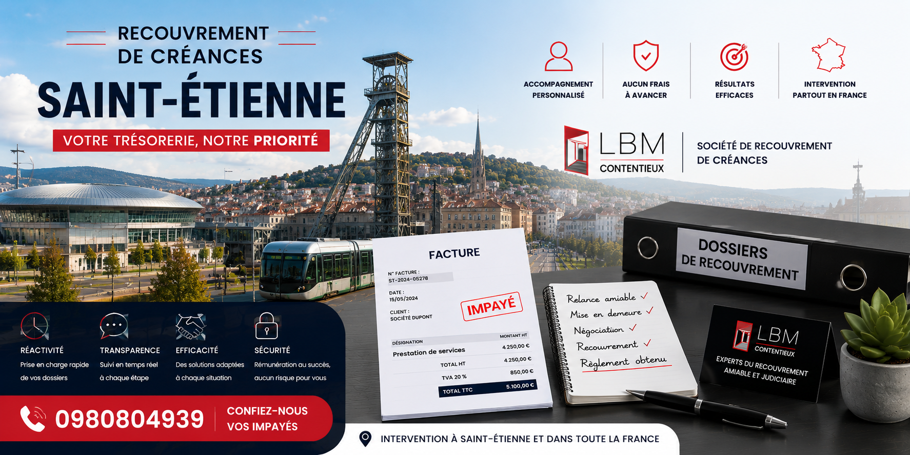 recouvrement de créances Saint Étienne Loire facture impayée entreprise