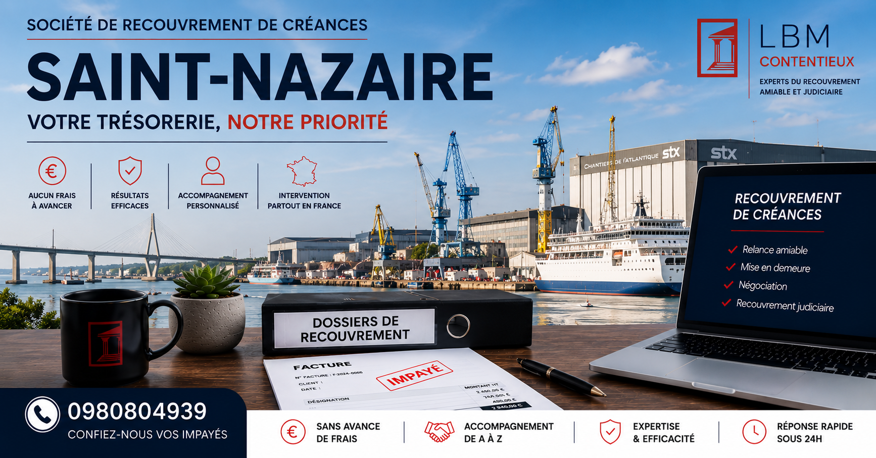 recouvrement de créances Saint-Nazaire Loire Atlantique facture impayée entreprise