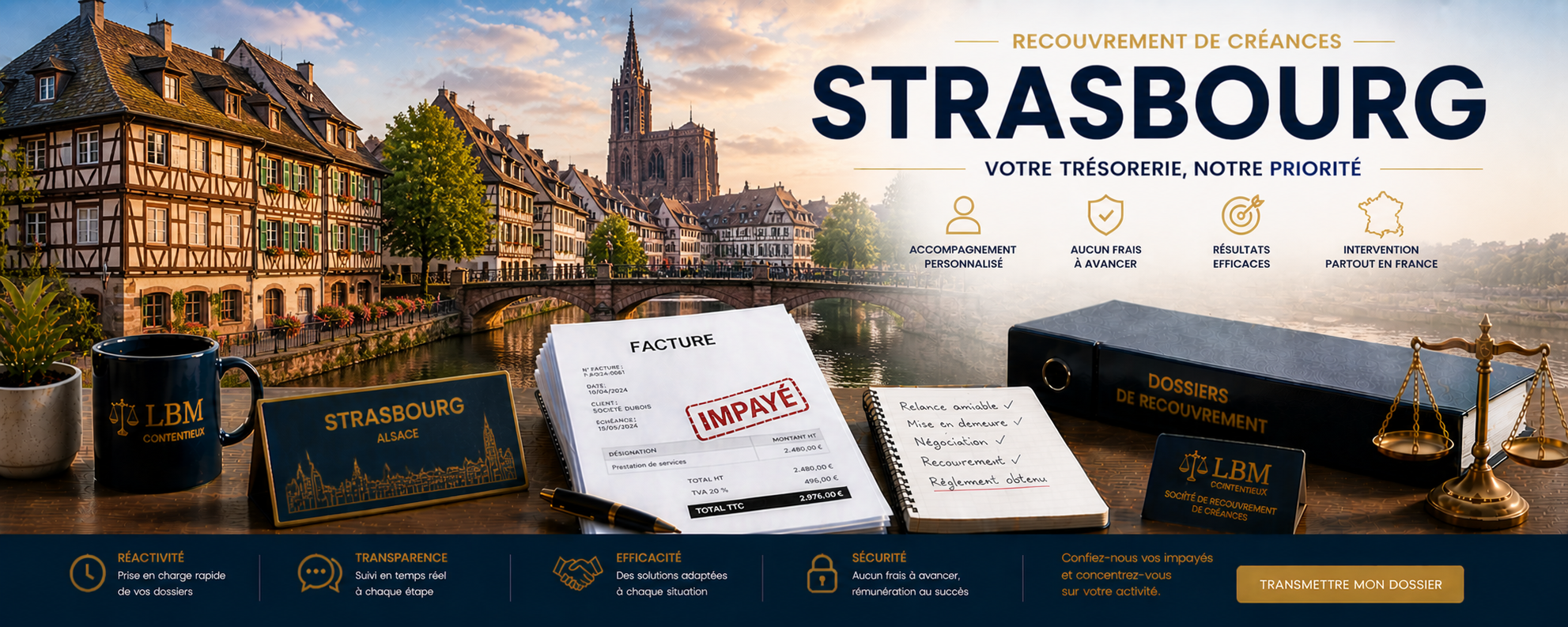 recouvrement de créances Strasbourg facture impayée entreprise