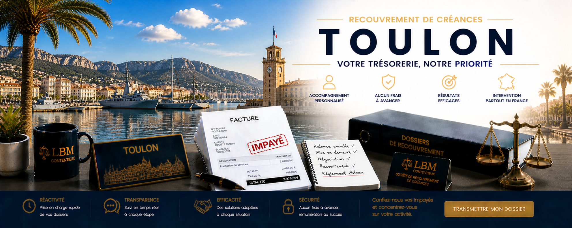 recouvrement de créances Toulon facture impayée entreprise