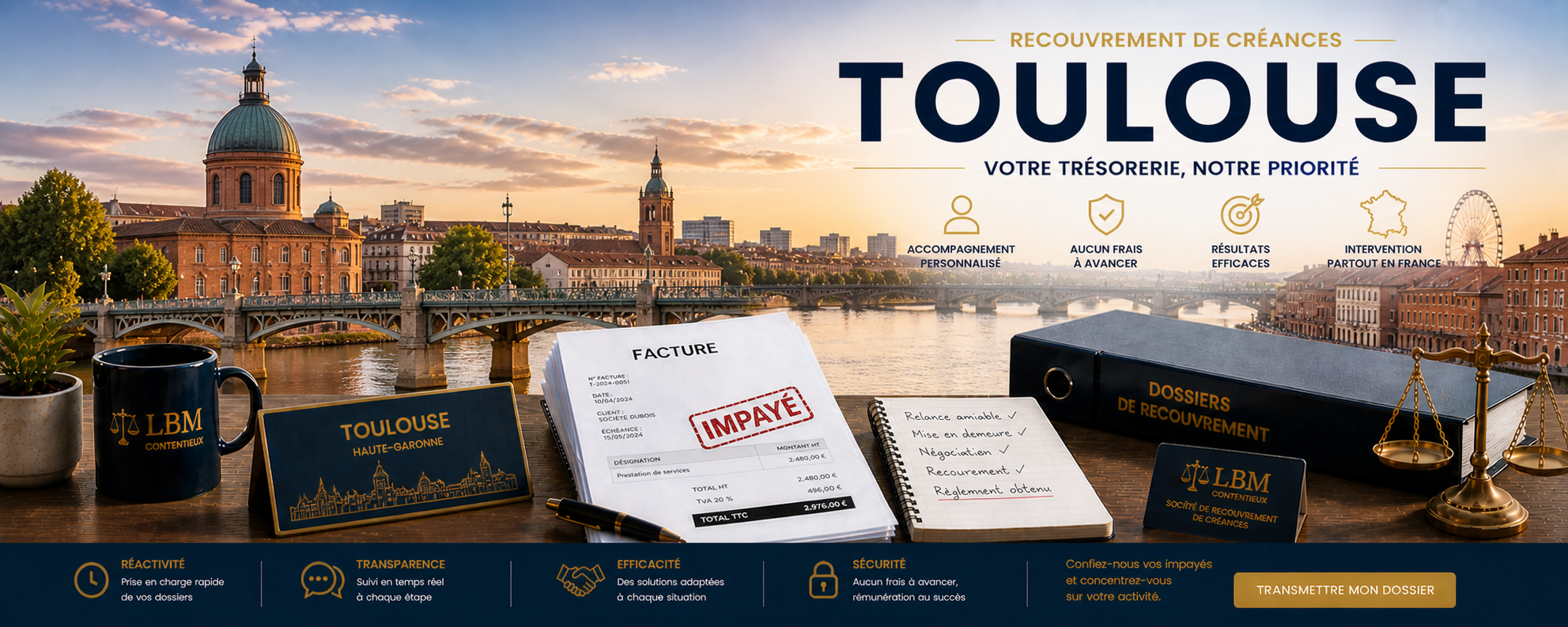 recouvrement de créances Toulouse facture impayée entreprise
