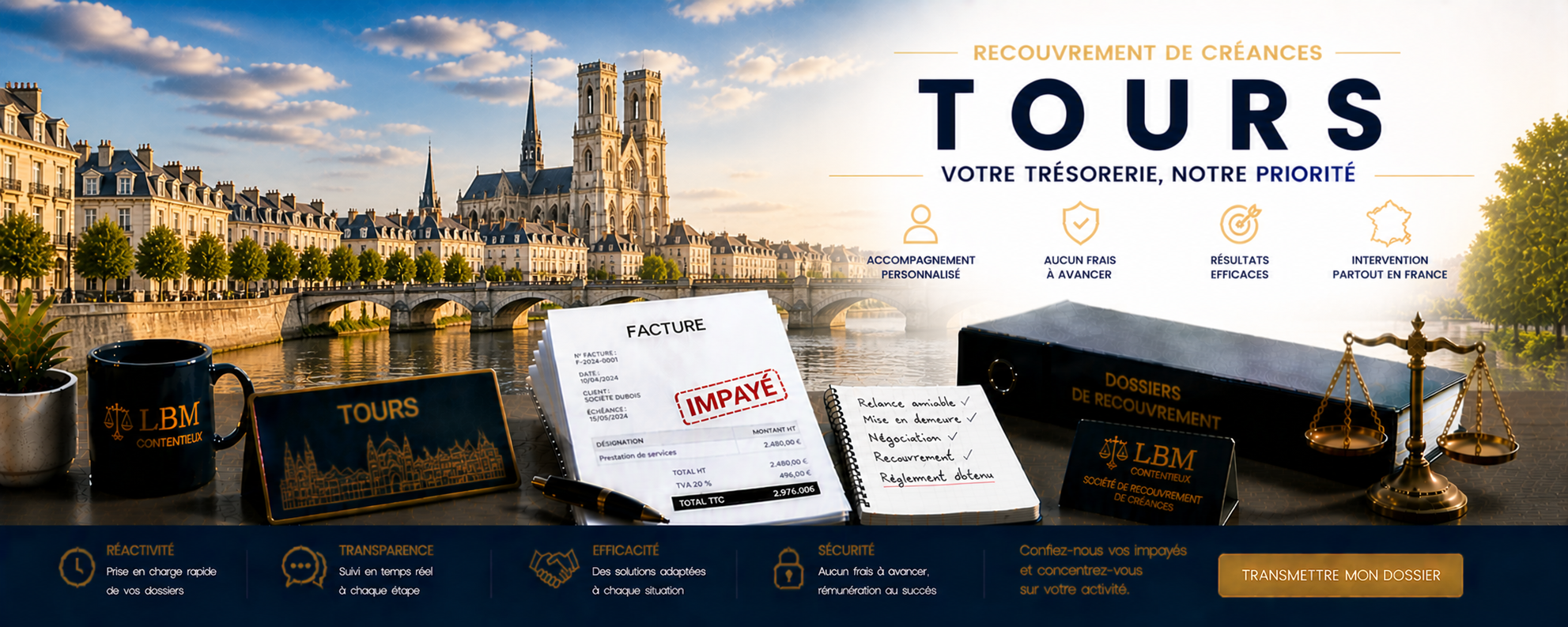 recouvrement de créances Tours facture impayée entreprise
