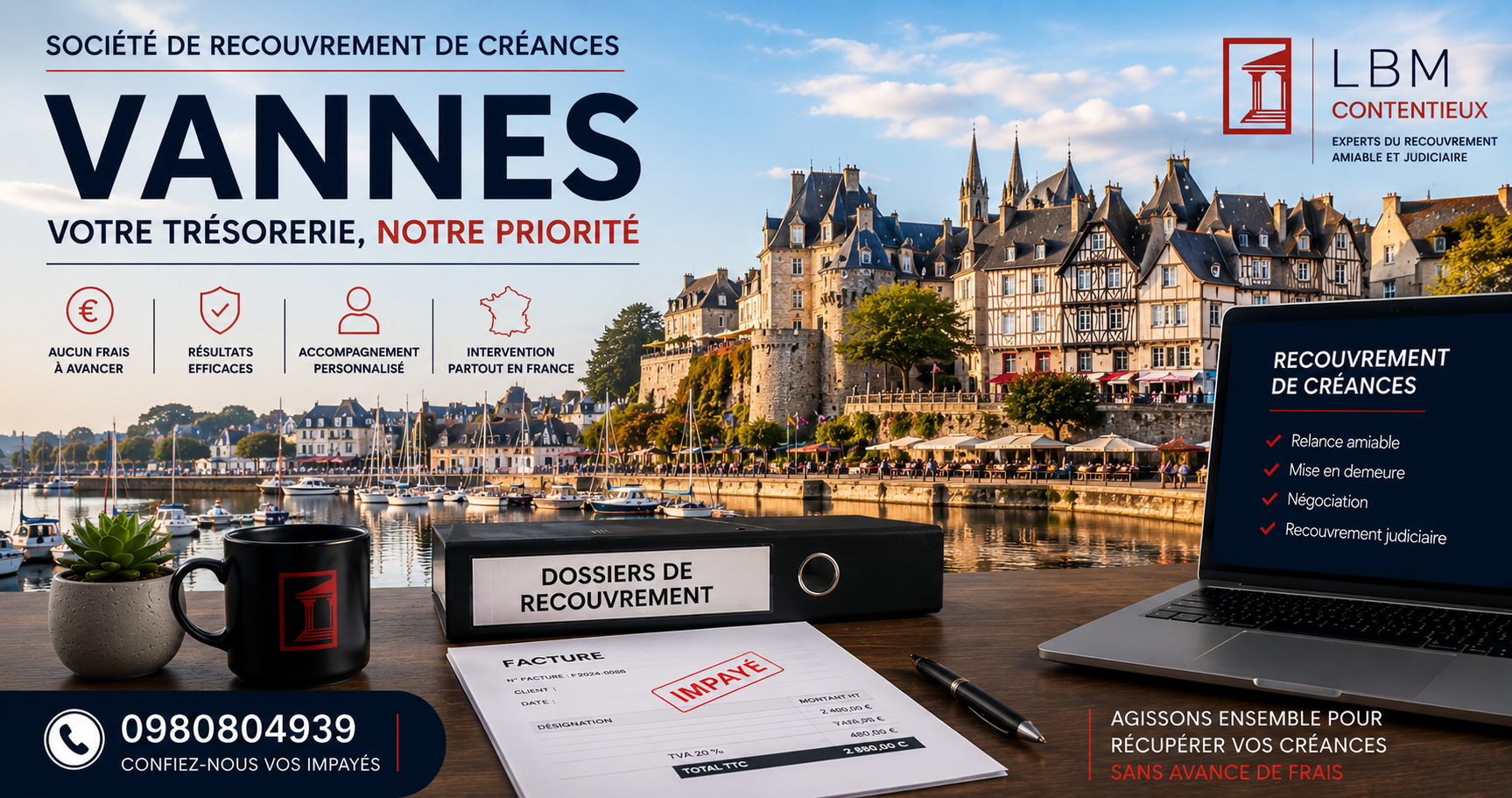 recouvrement de créances Vannes Morbihan facture impayée entreprise