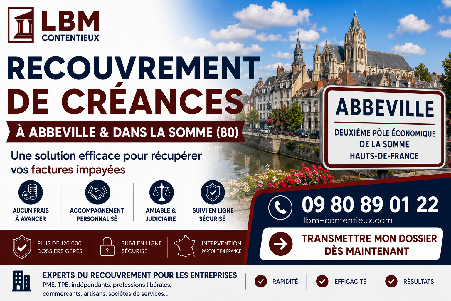 recouvrement de créances Abbeville Somme facture impayée entreprise