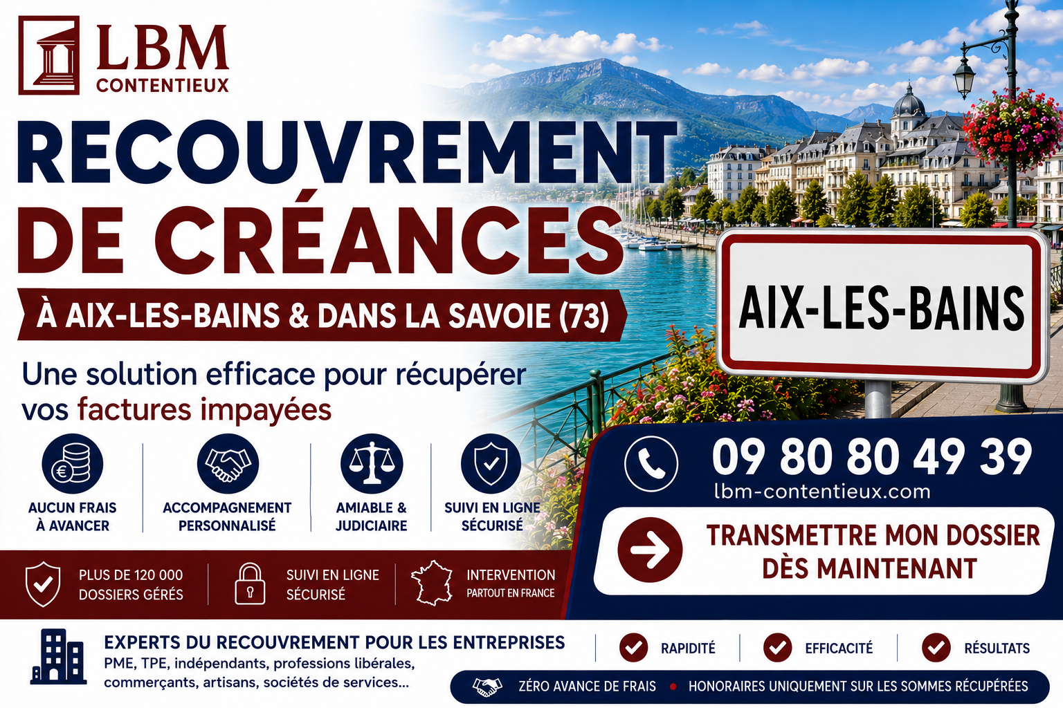 recouvrement de créances Aix-les-Bains Savoie facture impayée entreprise