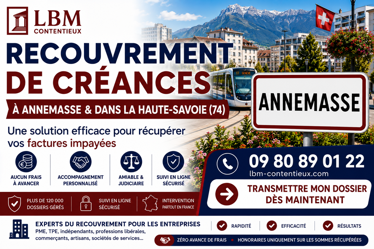 recouvrement de créances Annemasse Haute-Savoie facture impayée entreprise