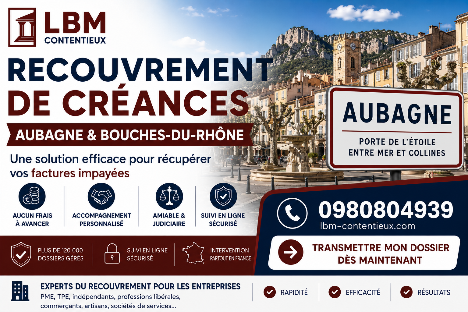 recouvrement de créances Aubagne Bouches-du-Rhône facture impayée entreprise