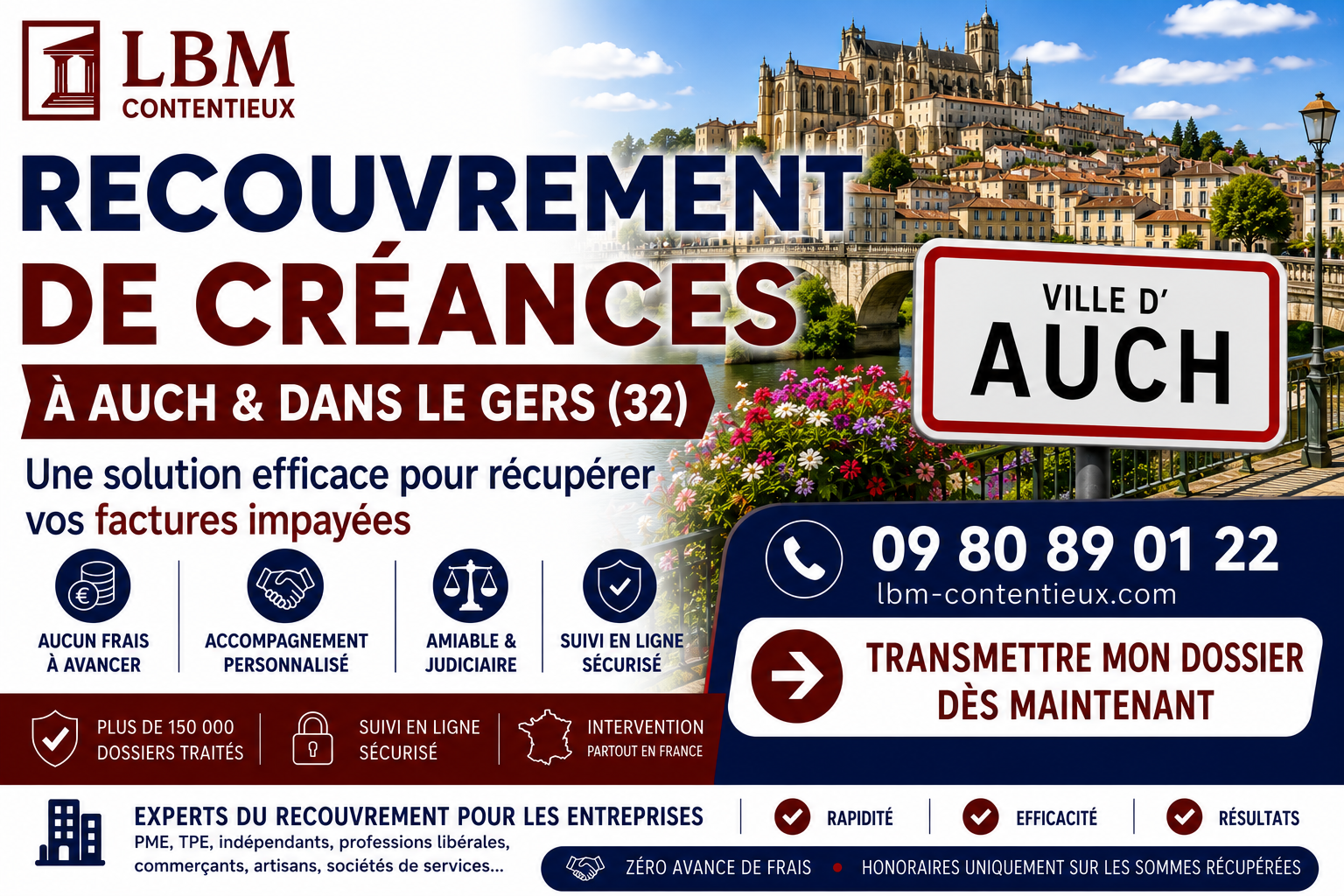 recouvrement de créances Auch Gers facture impayée entreprise agroalimentaire