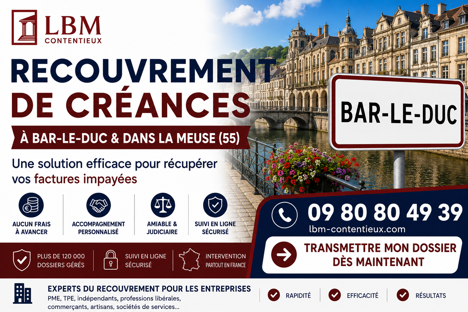 recouvrement de créances Bar-le-Duc Meuse facture impayée entreprise