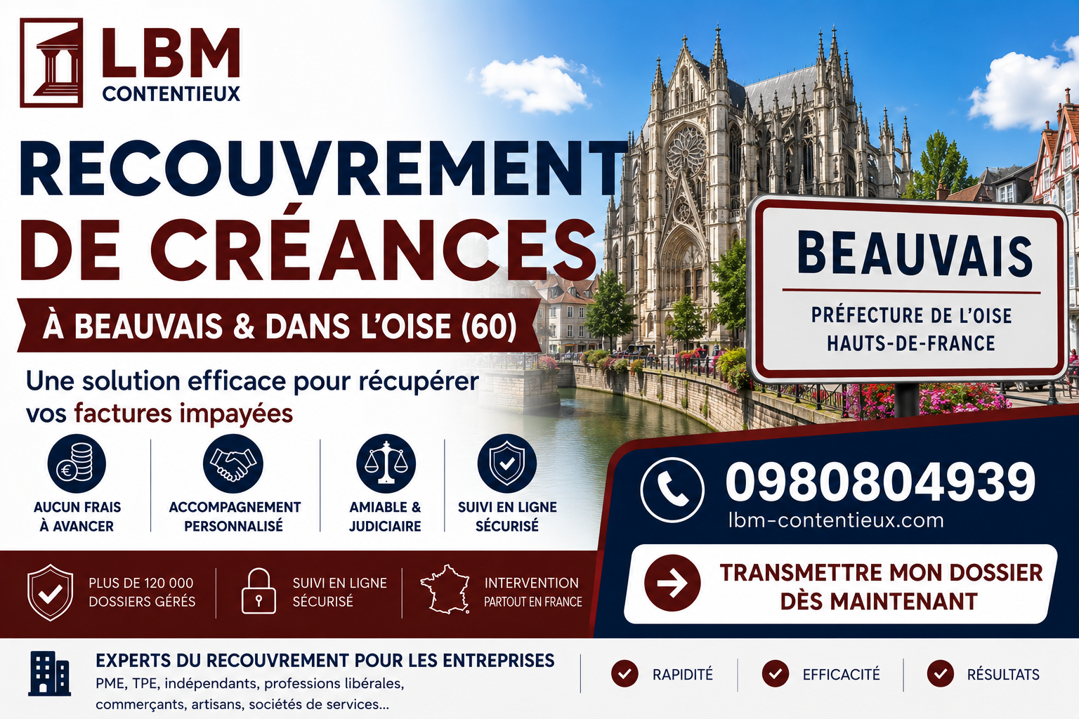 recouvrement de créances Beauvais Oise facture impayée entreprise