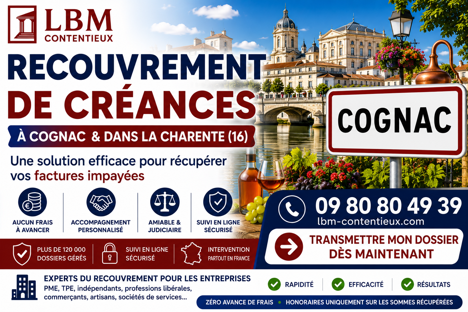 recouvrement de créances Cognac Charente facture impayée entreprise