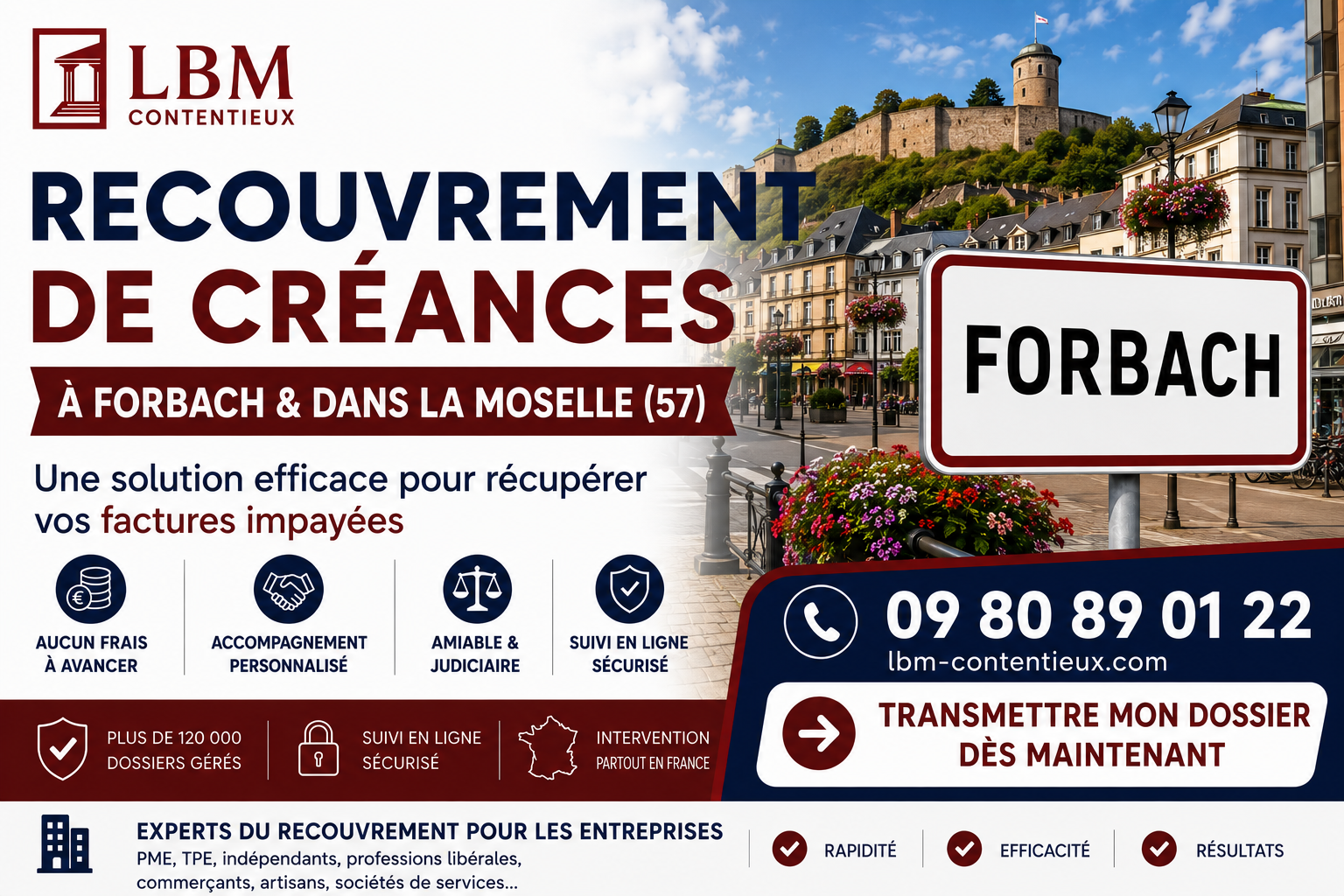 recouvrement de créances Forbach Moselle facture impayée entreprise
