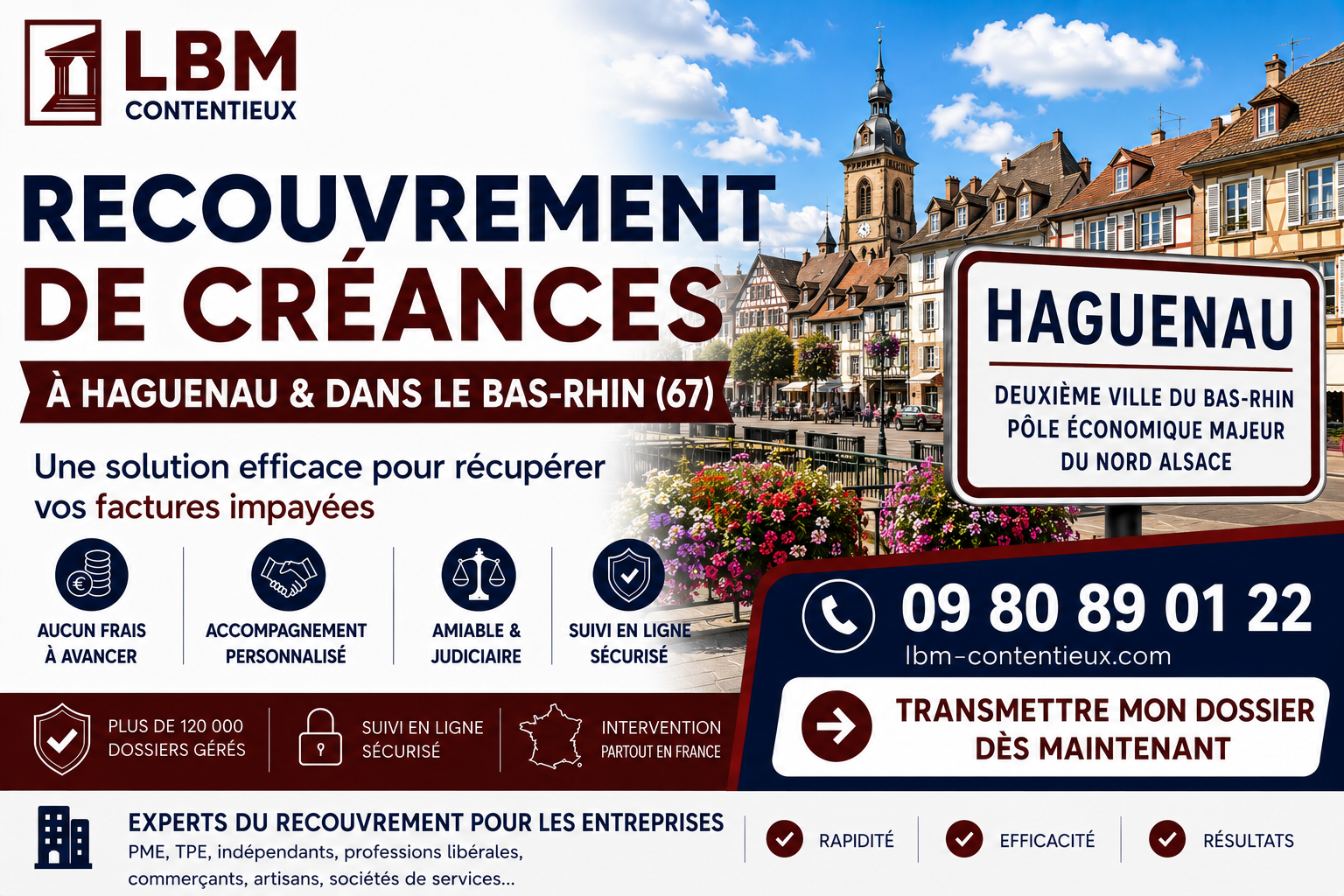recouvrement de créances Haguenau Bas-Rhin facture impayée entreprise