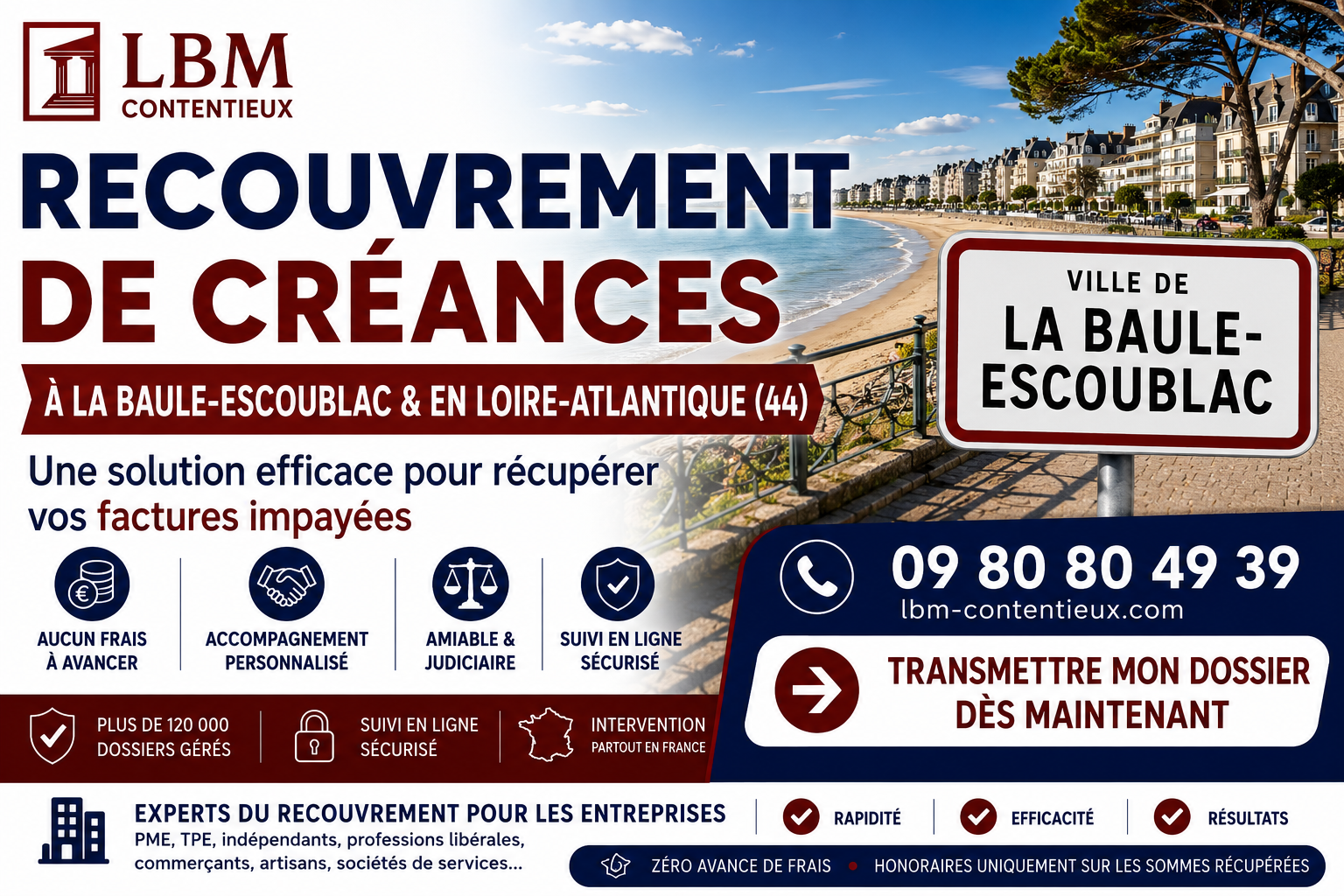 recouvrement de créances La Baule-Escoublac Loire-Atlantique facture impayée entreprise