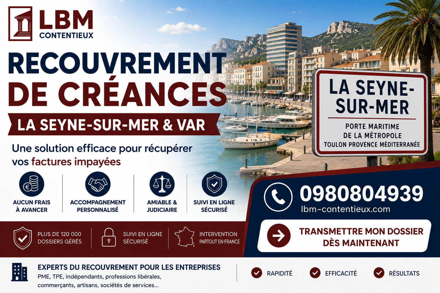recouvrement de créances La Seyne-sur-Mer Var facture impayée entreprise
