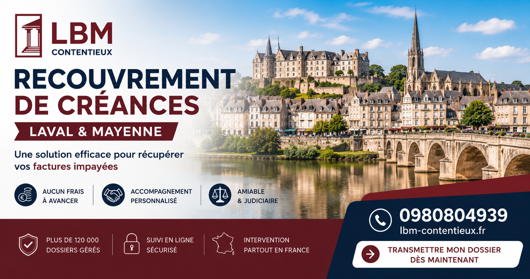 recouvrement de créances Laval Mayenne facture impayée entreprise