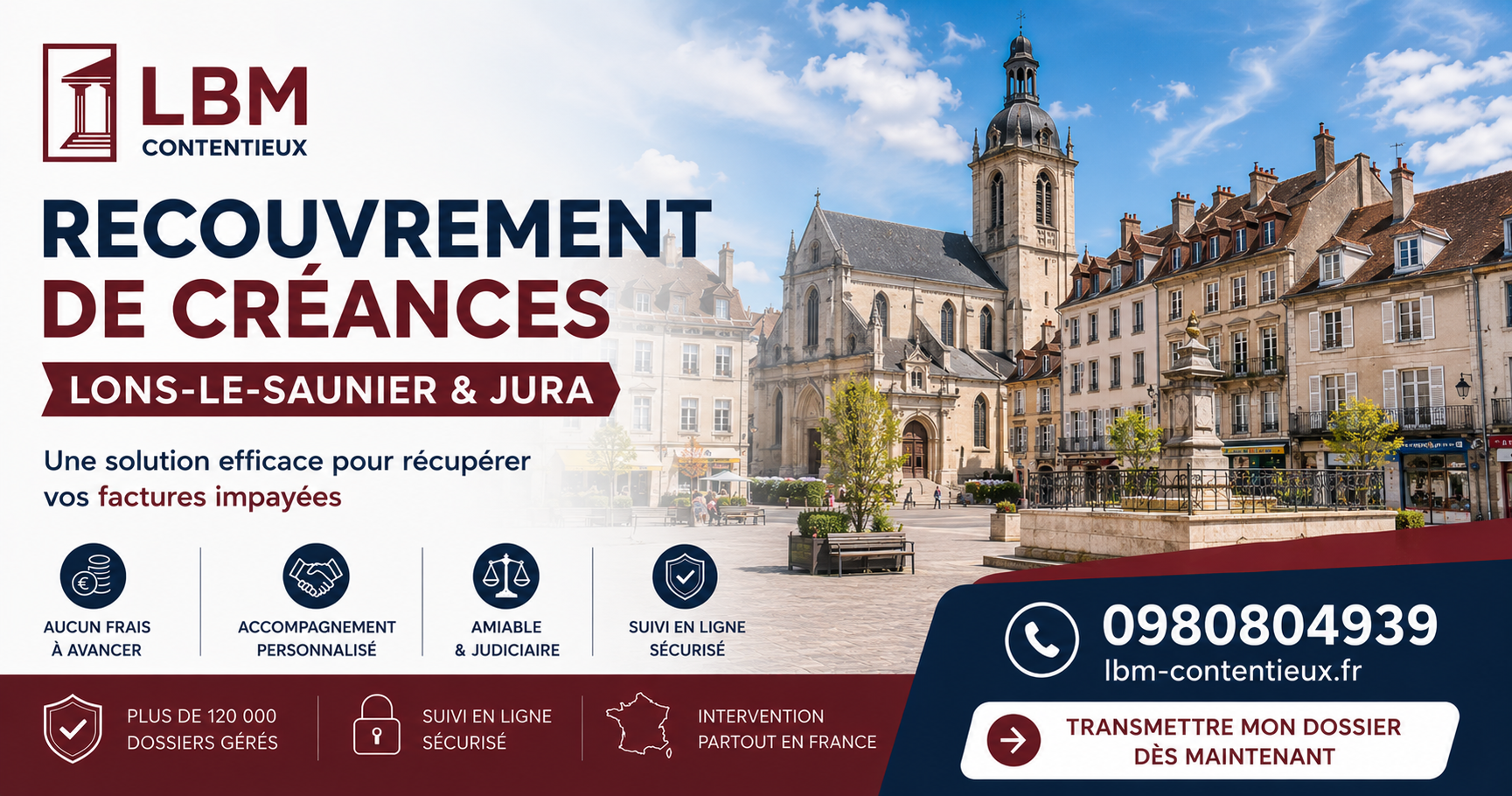 recouvrement de créances Lons-le-Saunier Jura facture impayée entreprise