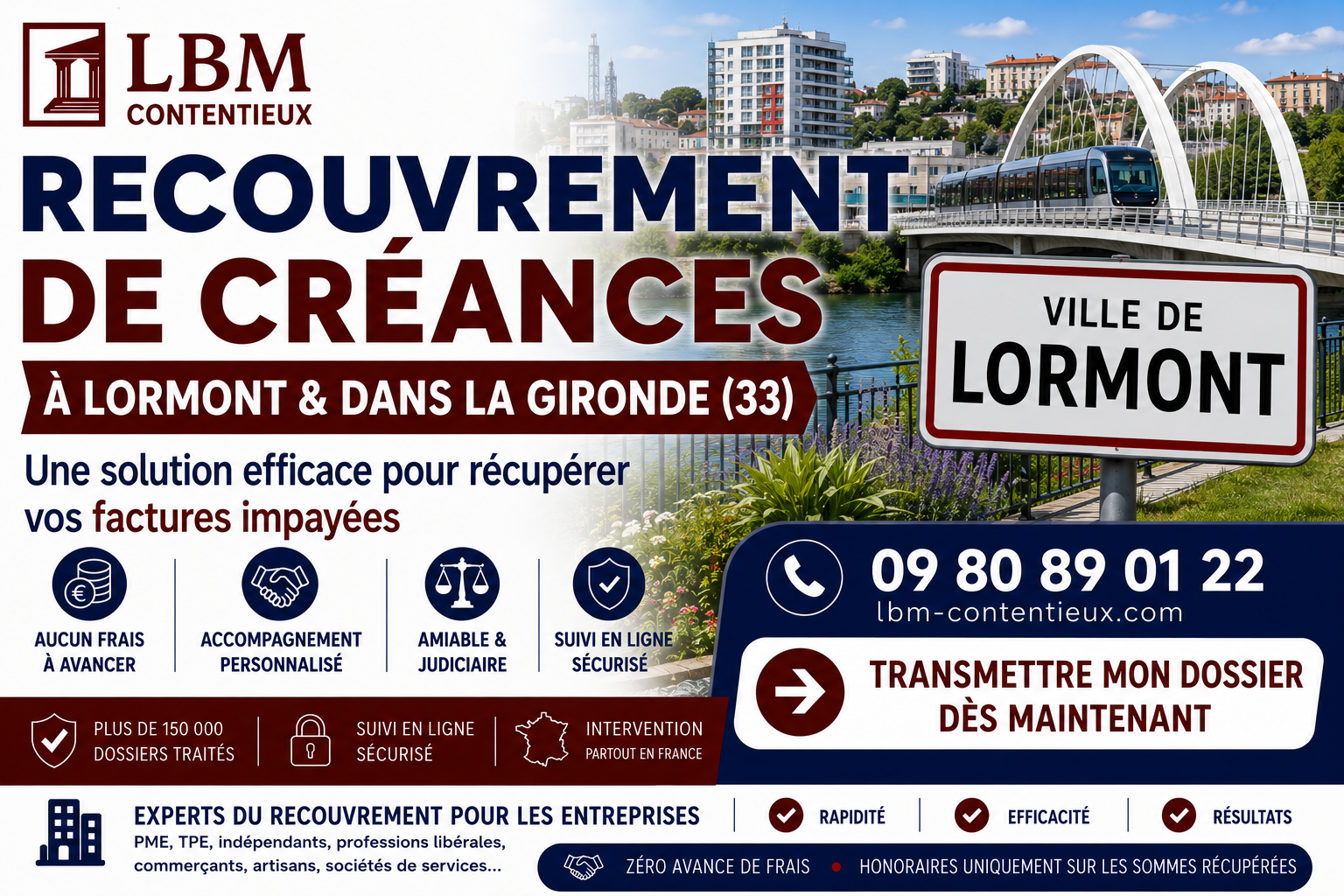recouvrement de créances Lormont Gironde facture impayée entreprise Bordeaux Métropole