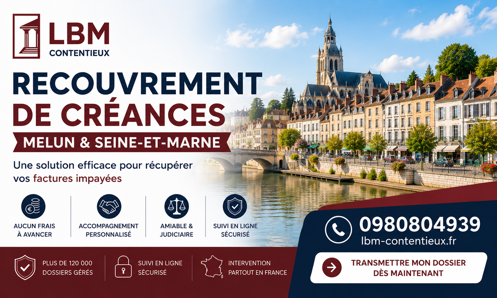recouvrement de créances Melun Seine-et-Marne facture impayée entreprise