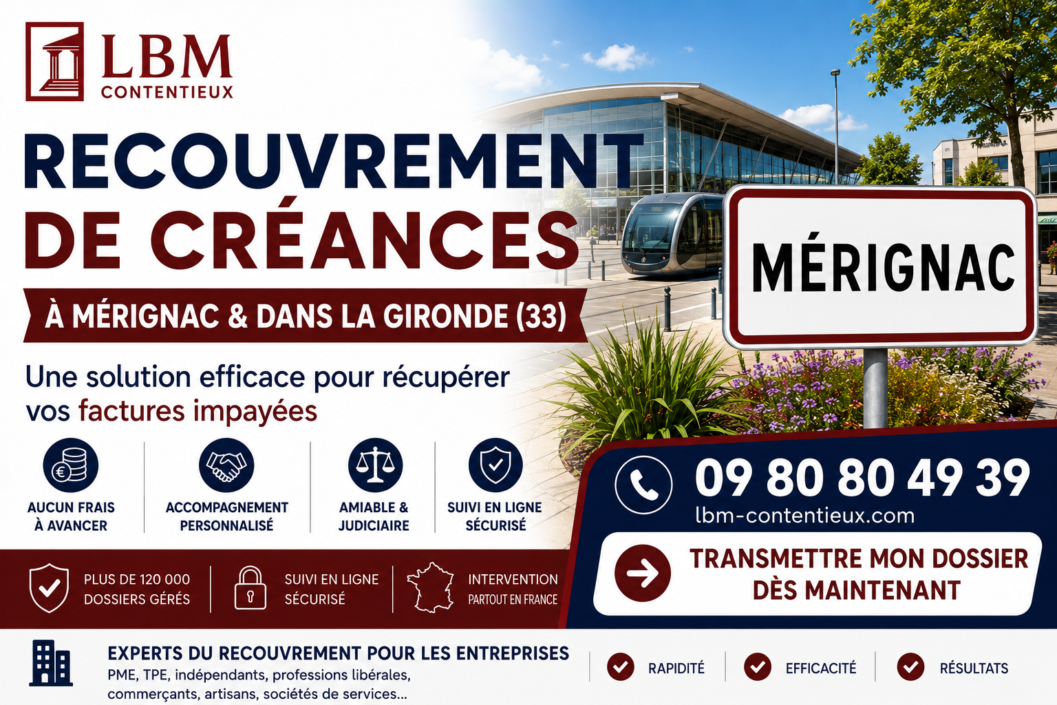 recouvrement de créances Mérignac Gironde facture impayée entreprise
