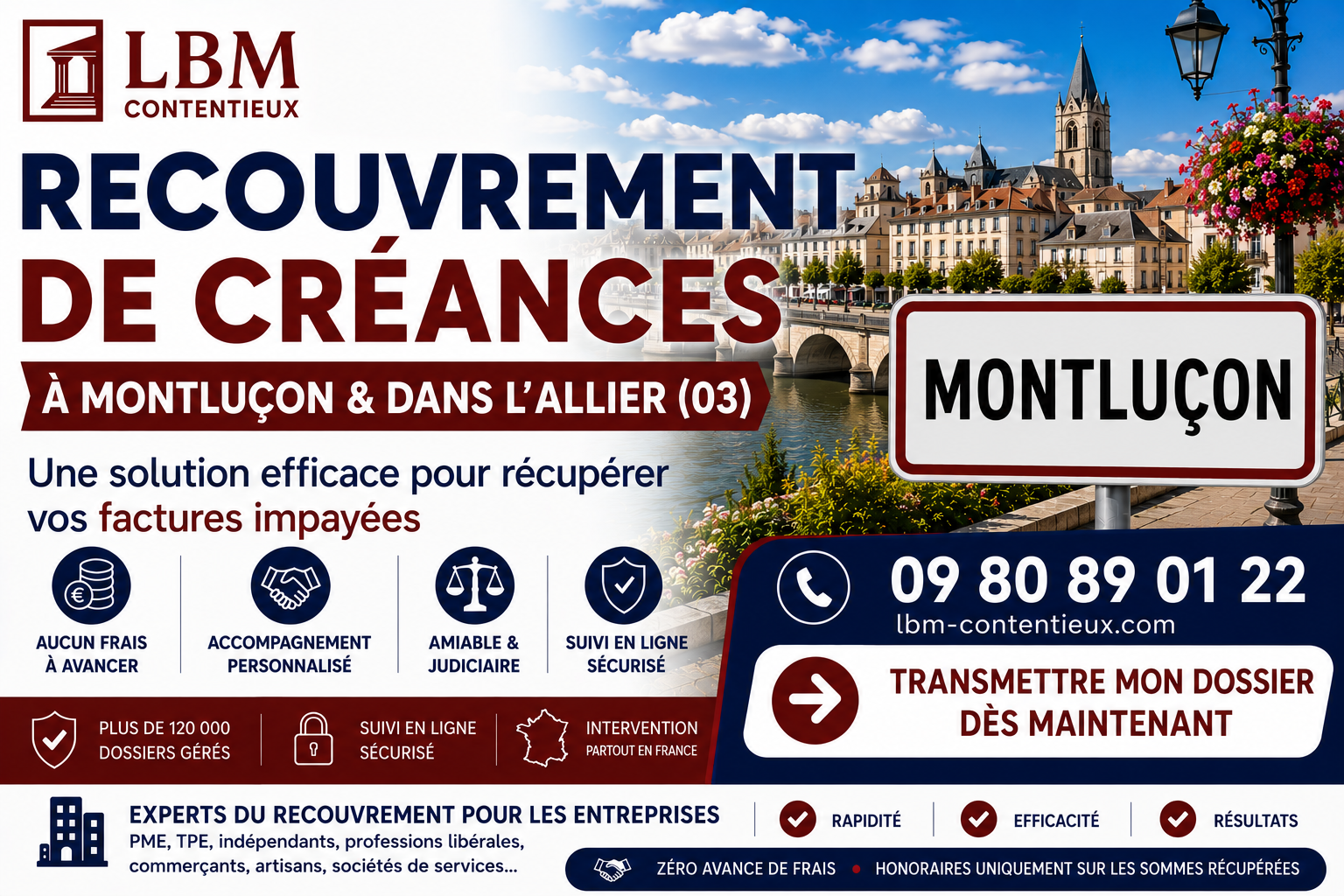 recouvrement de créances Montluçon Allier facture impayée entreprise