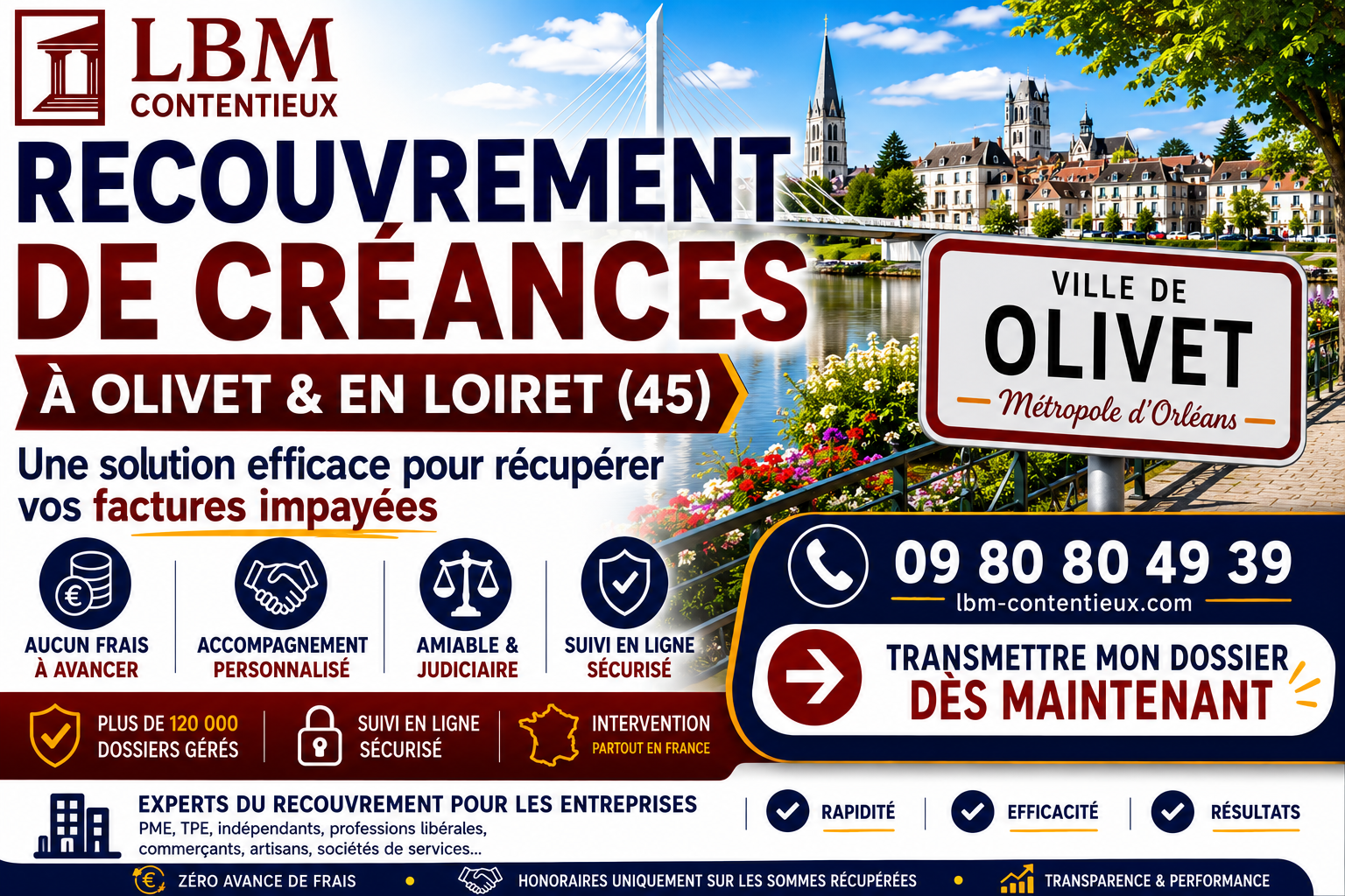 recouvrement de créances Olivet Loiret facture impayée entreprise