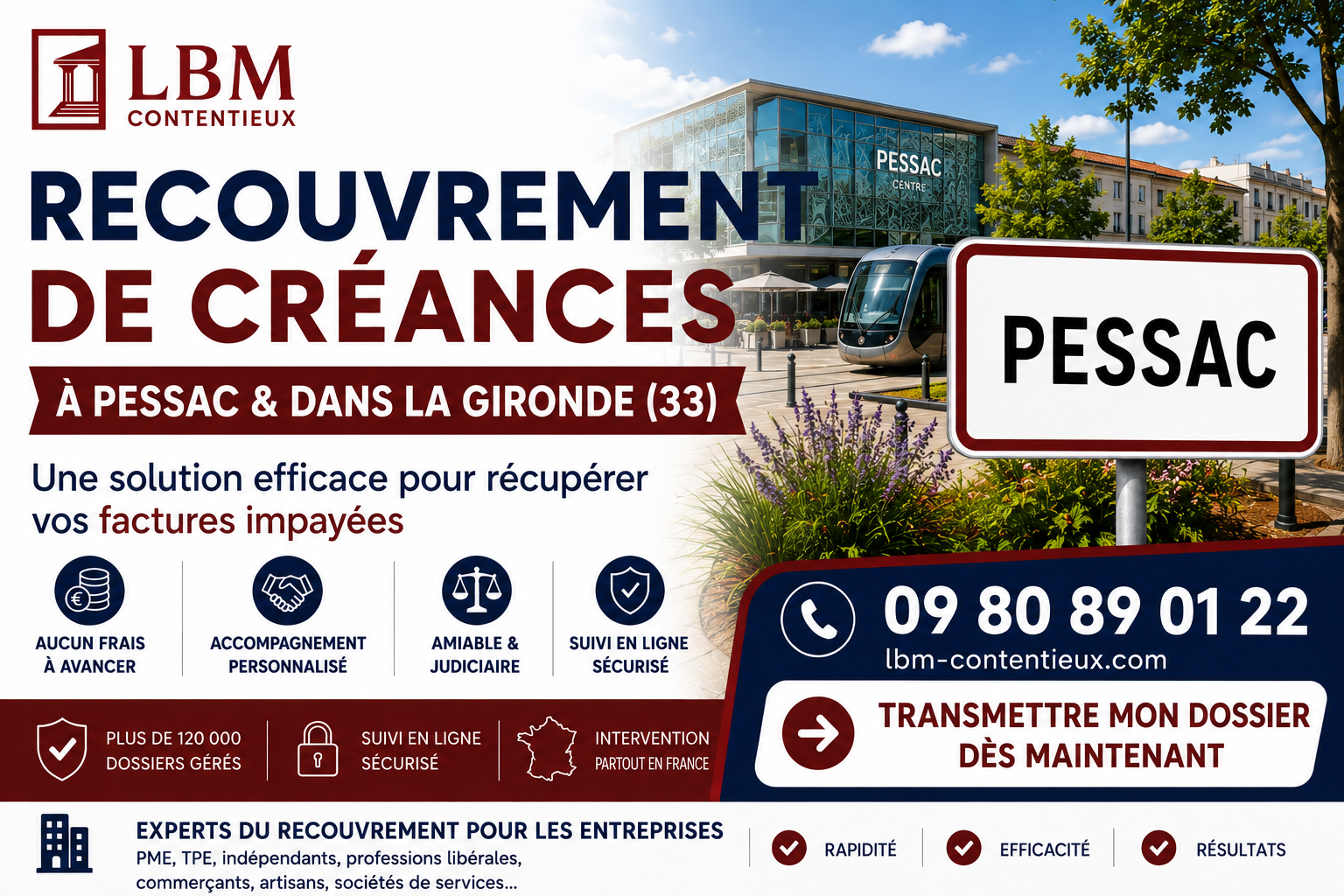 recouvrement de créances Pessac Gironde facture impayée entreprise