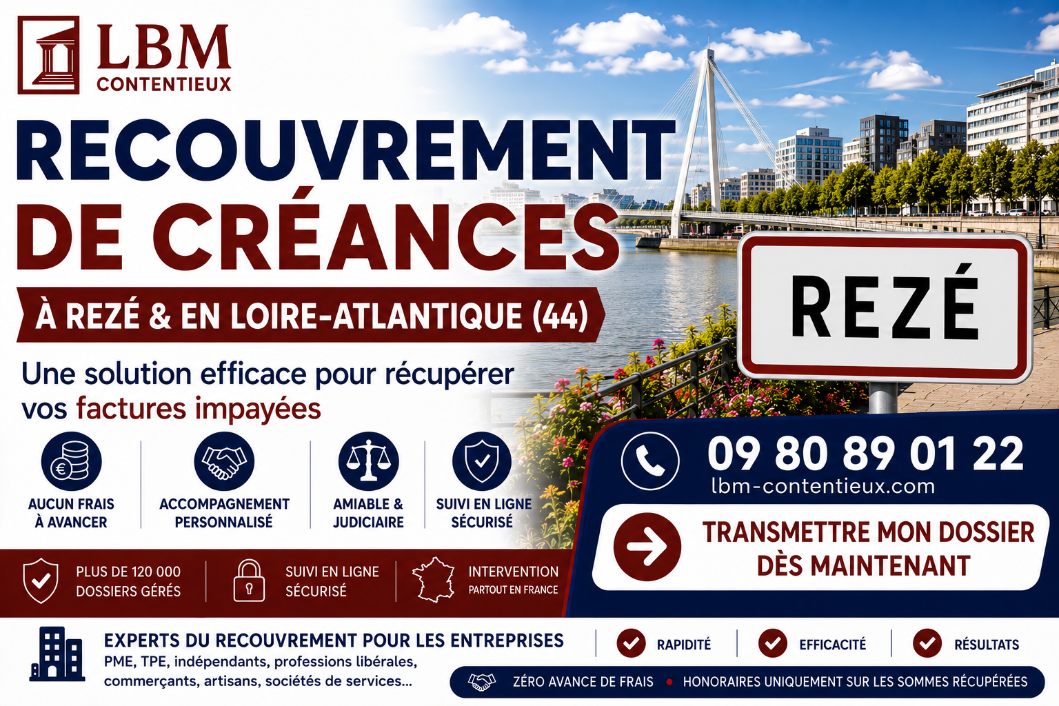 recouvrement de créances Rezé Loire-Atlantique facture impayée entreprise