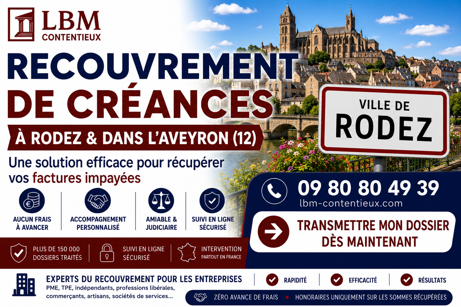 recouvrement de créances Rodez Aveyron facture impayée entreprise industrie agroalimentaire