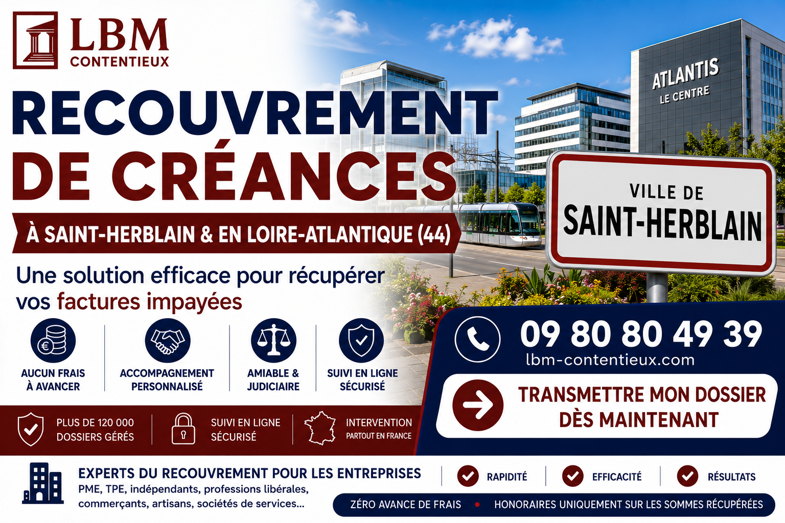 recouvrement de créances Saint-Herblain Loire-Atlantique facture impayée entreprise