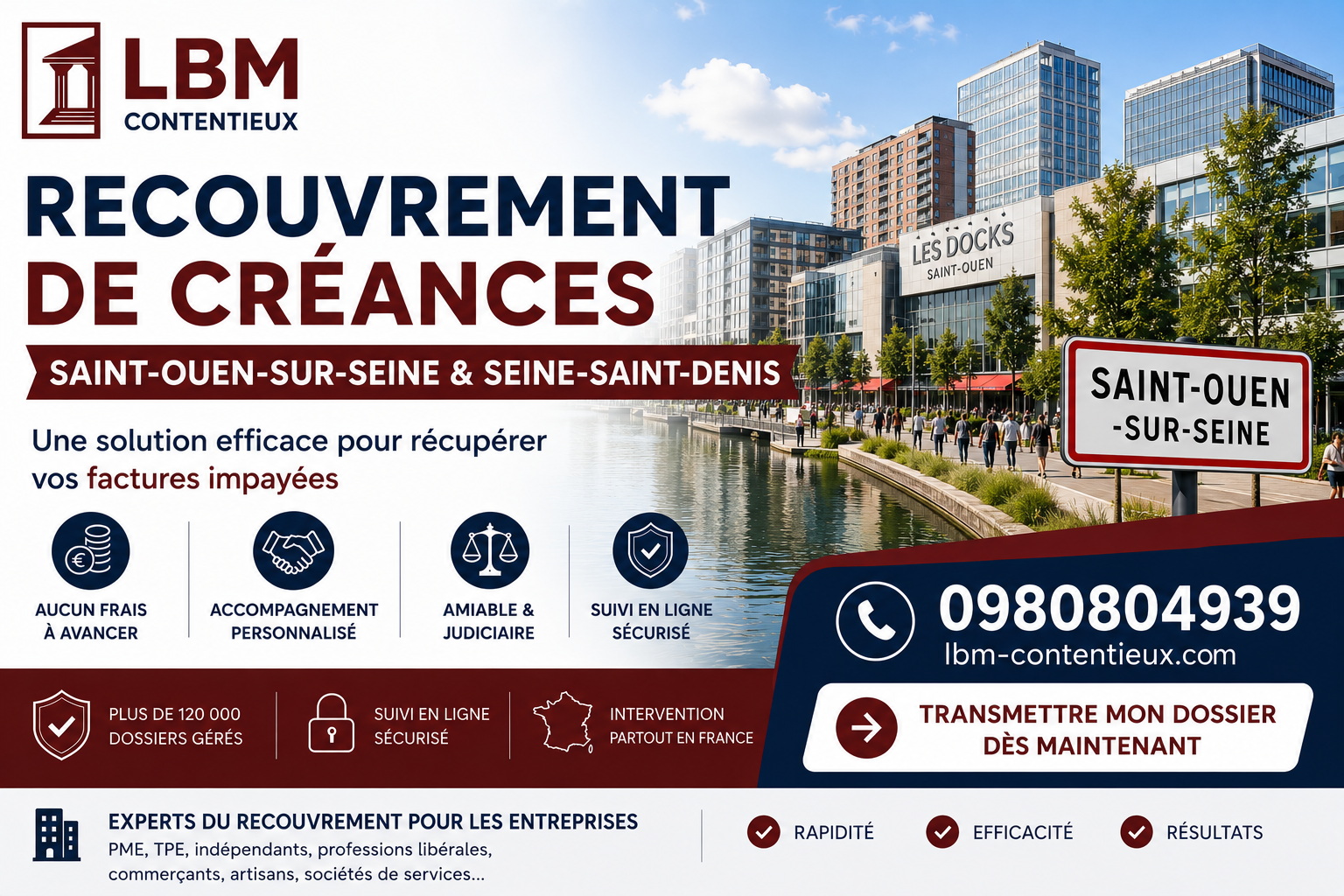 recouvrement de créances Saint-Ouen-sur-Seine Seine-Saint-Denis facture impayée entreprise