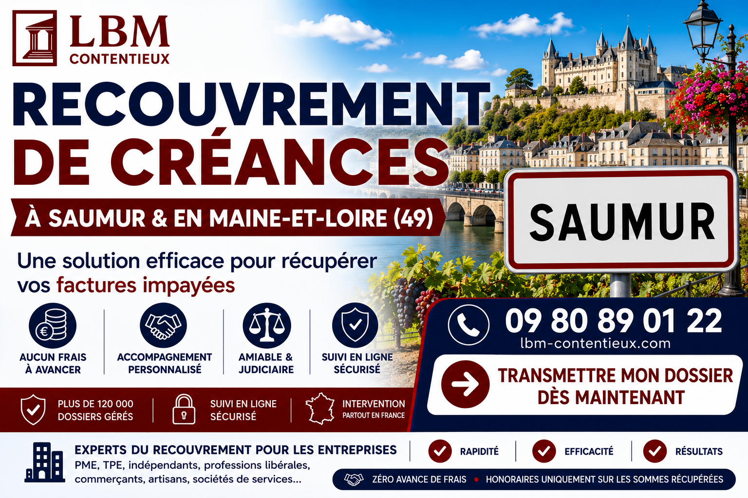 recouvrement de créances Saumur Maine-et-Loire facture impayée entreprise