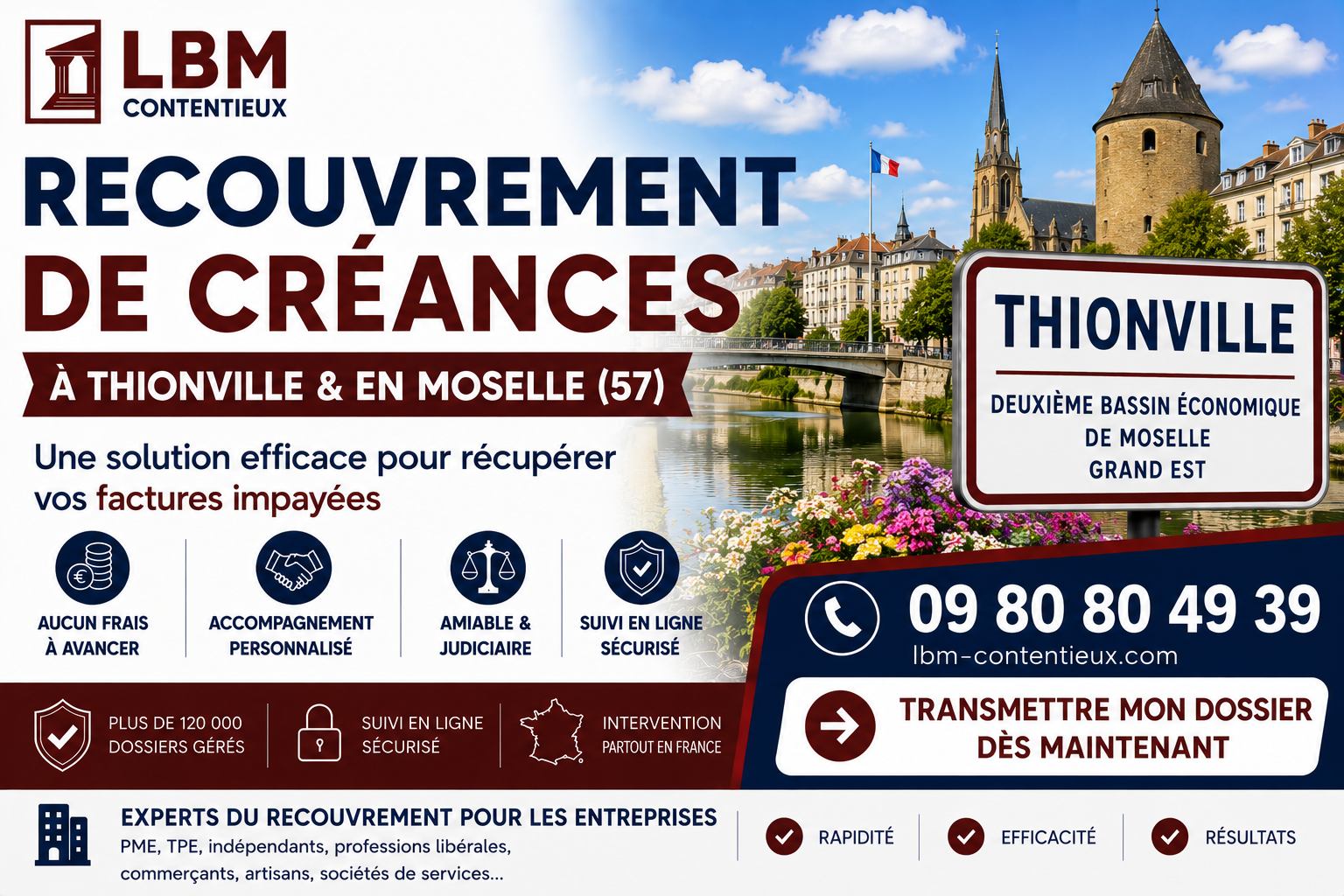 recouvrement de créances Thionville Moselle facture impayée entreprise