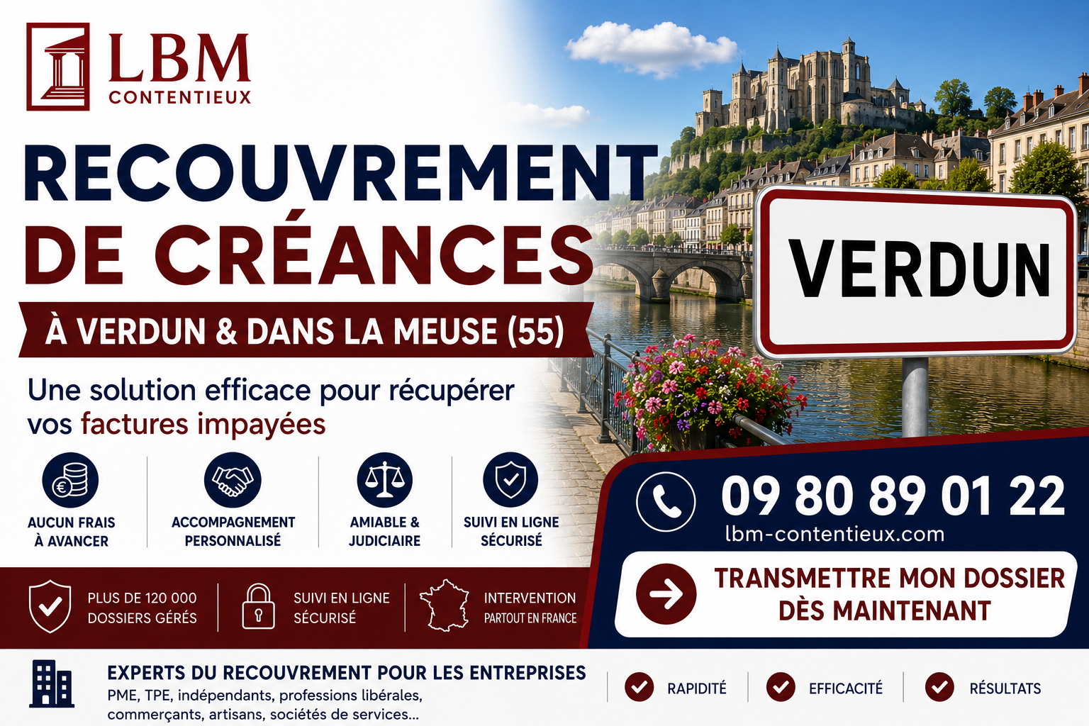 recouvrement de créances Verdun Meuse facture impayée entreprise