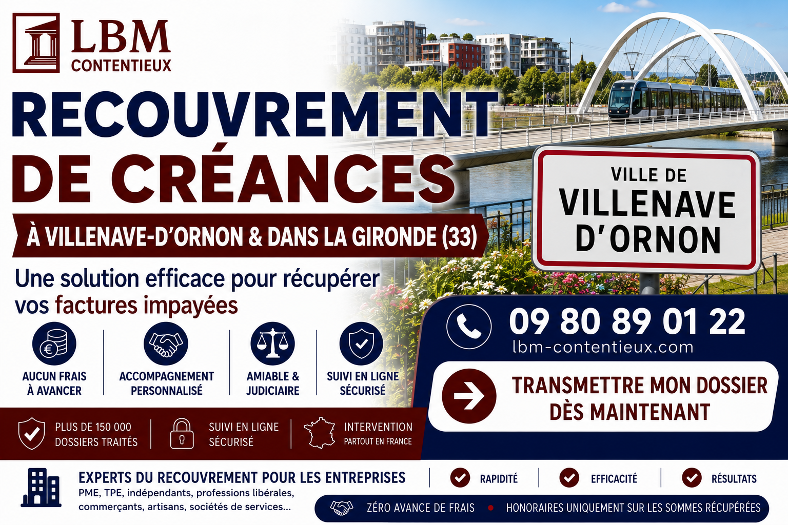 recouvrement de créances Villenave-d'Ornon Gironde facture impayée entreprise Bordeaux Métropole