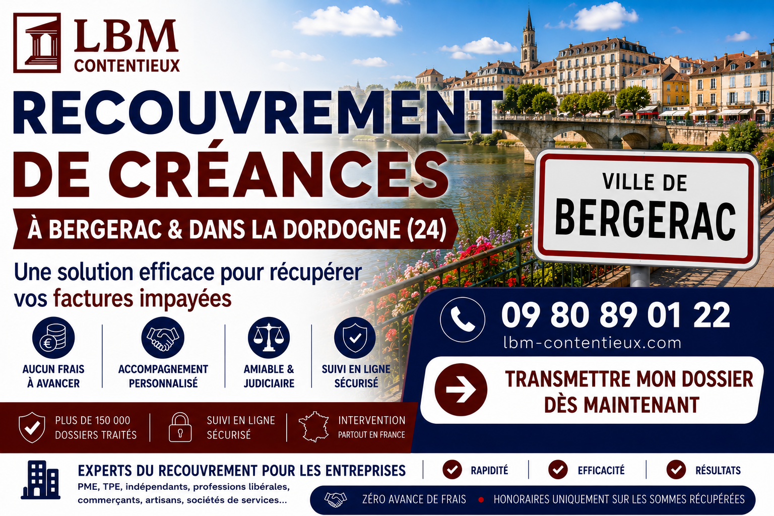 recouvrement de créances Bergerac Dordogne facture impayée entreprise viticulture agroalimentaire