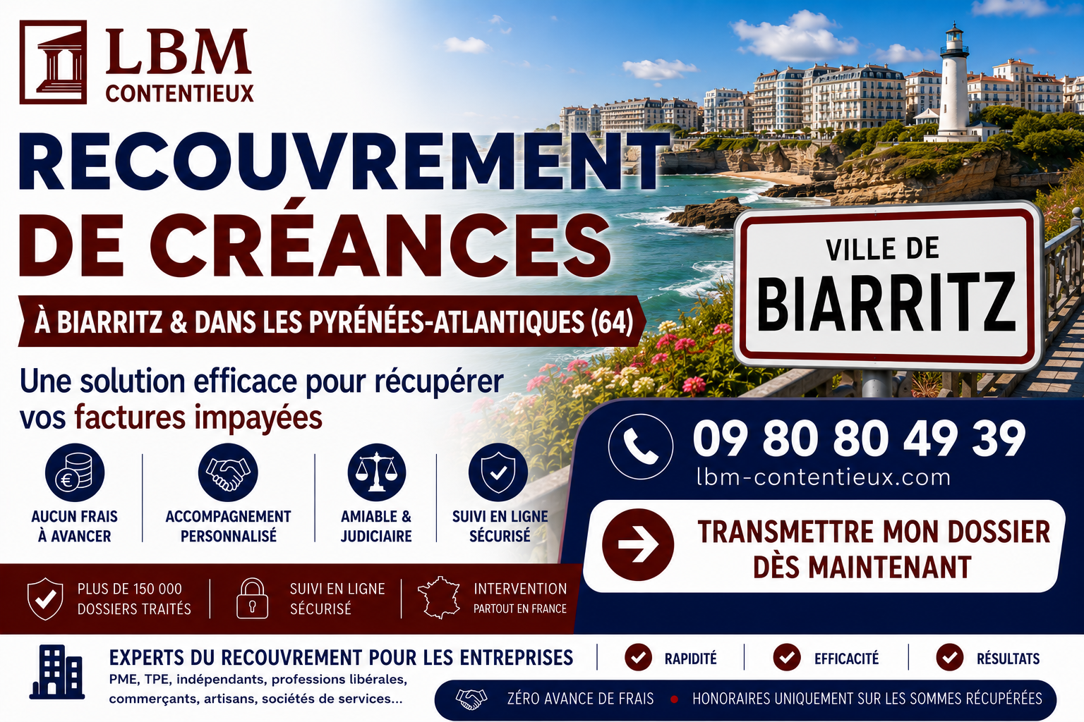 recouvrement de créances Biarritz Pyrénées-Atlantiques facture impayée entreprise Côte basque