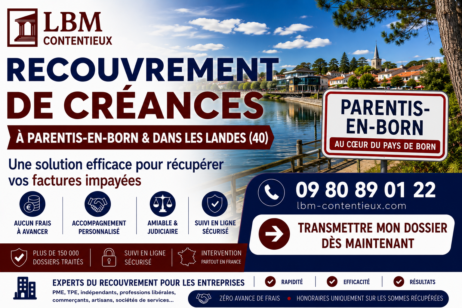 recouvrement de créances Parentis-en-Born Landes facture impayée entreprise Pays de Born