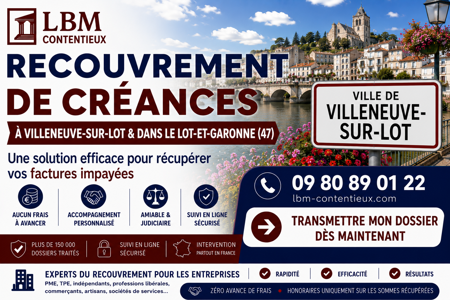 recouvrement de créances Villeneuve-sur-Lot Lot-et-Garonne facture impayée entreprise agroalimentaire