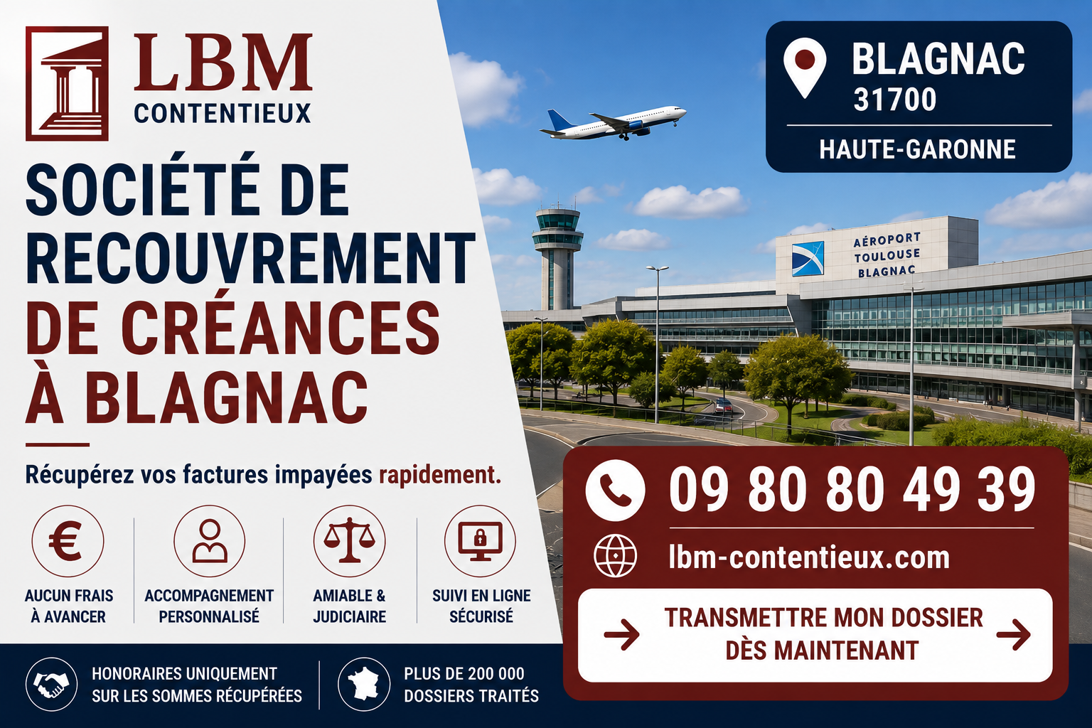 Société de recouvrement de créances à Blagnac – LBM Contentieux, spécialiste du recouvrement des factures impayées