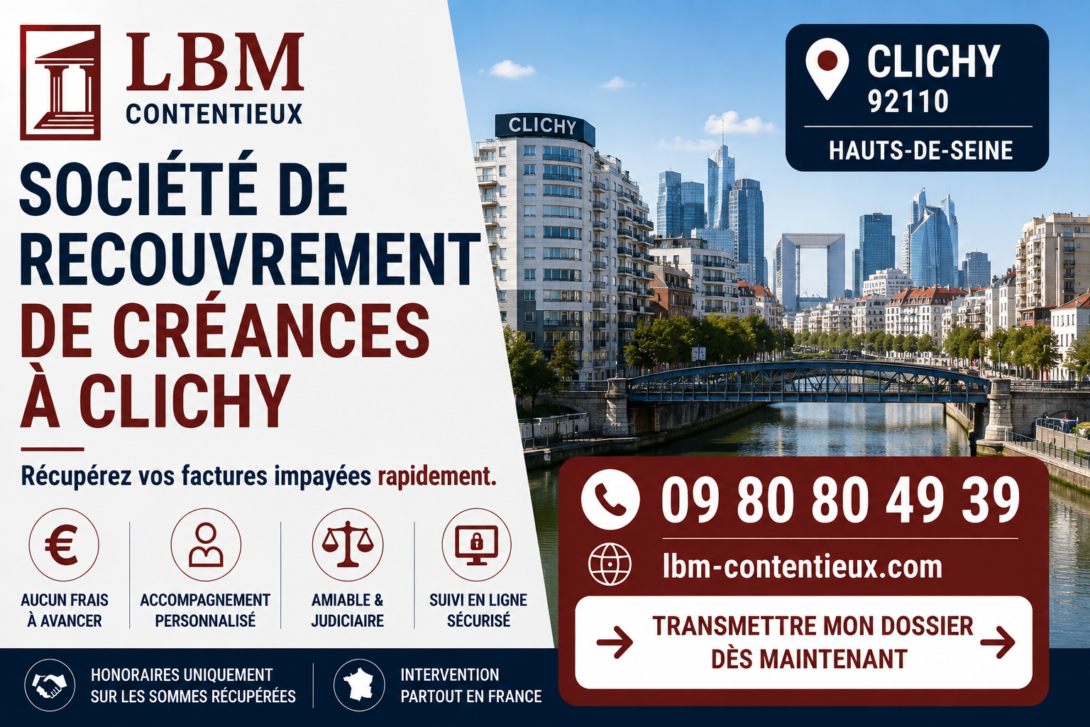 Société de recouvrement de créances à Clichy – LBM Contentieux, spécialiste du recouvrement des factures impayées